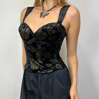 La Perla Corset Bustier Black Lace Nude Illusion Cocktail Lingerie Dress 42  M