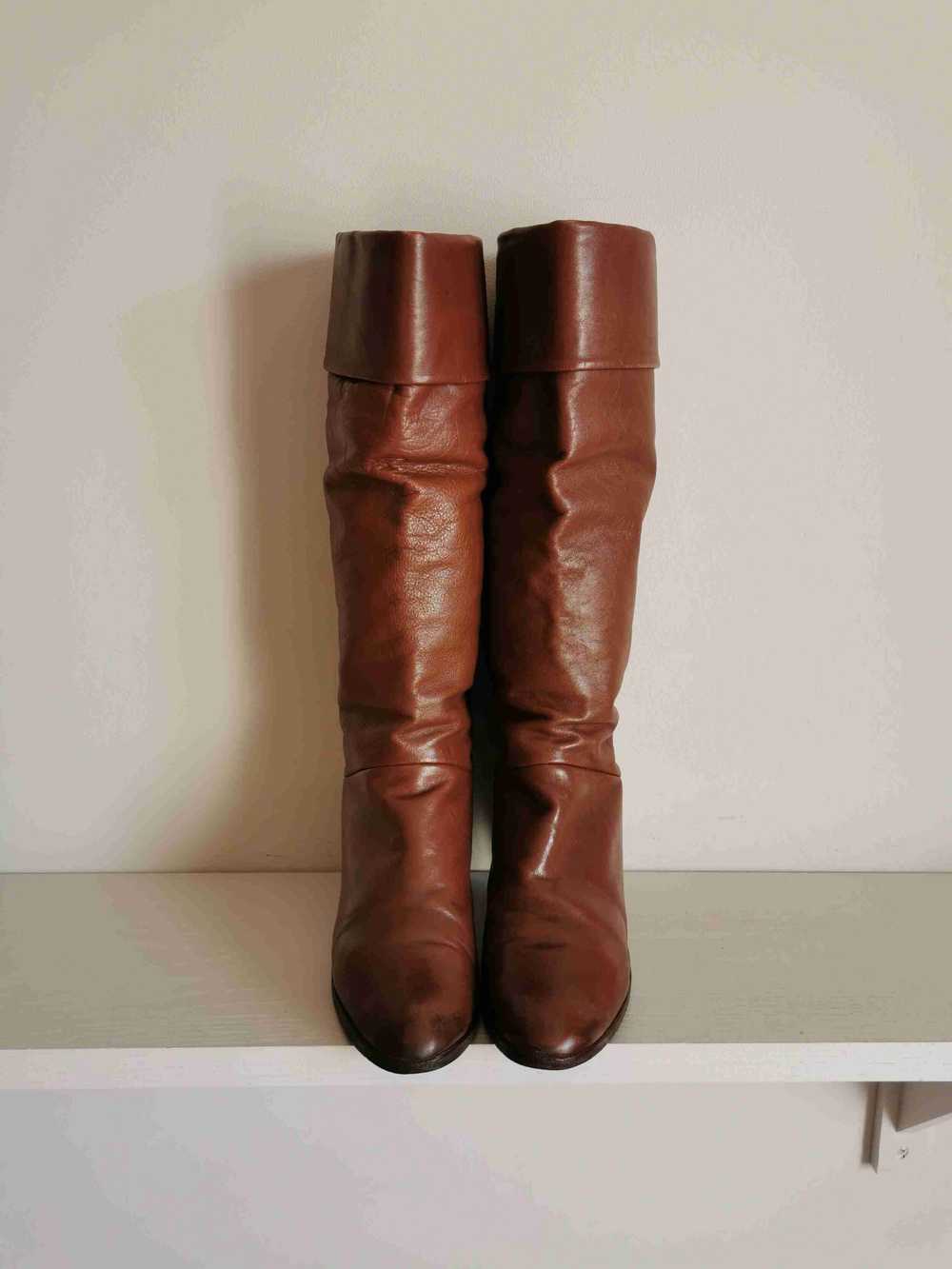 Leather boots - Tan leather boots from the 1970s … - image 3