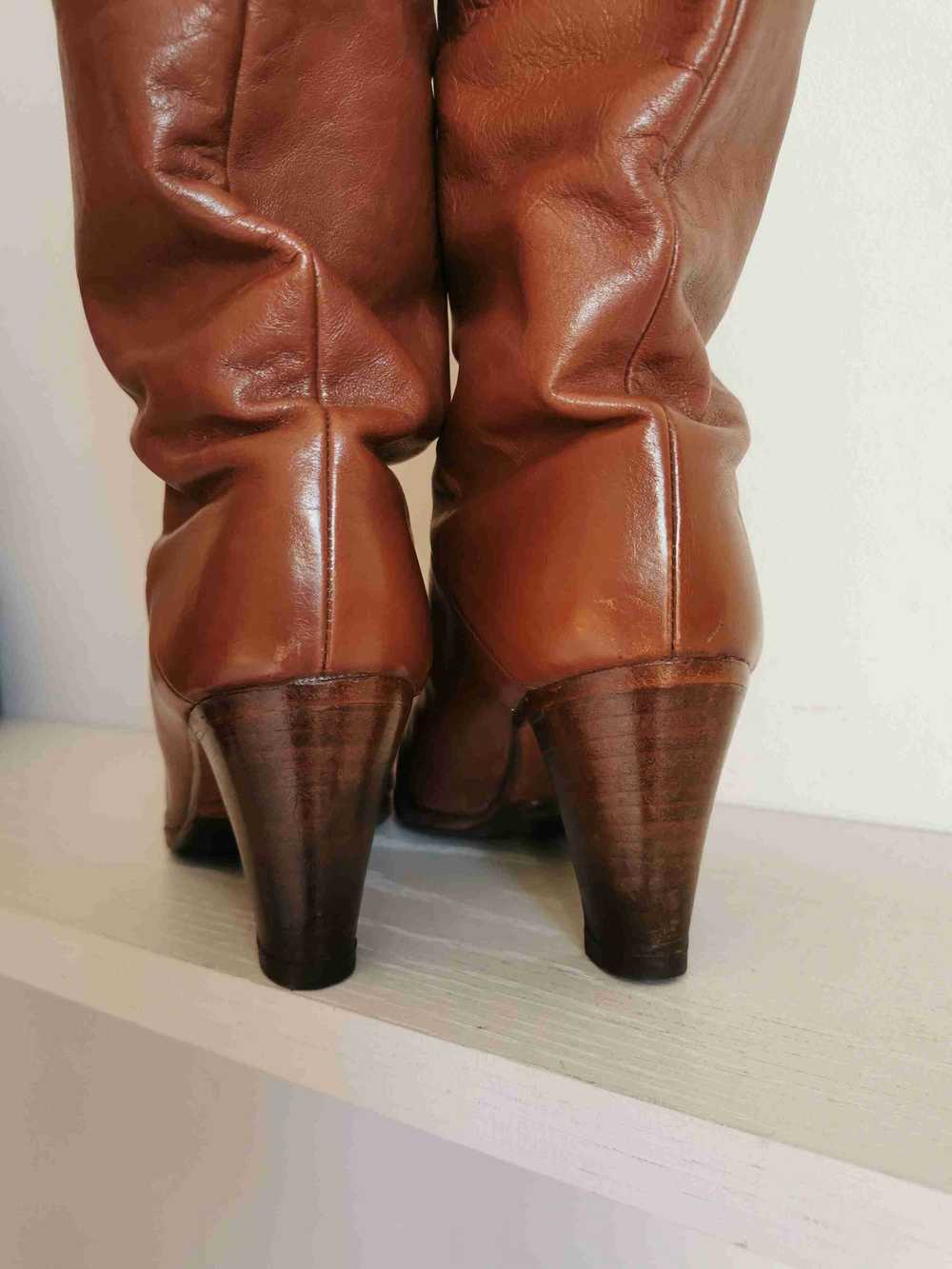 Leather boots - Tan leather boots from the 1970s … - image 6