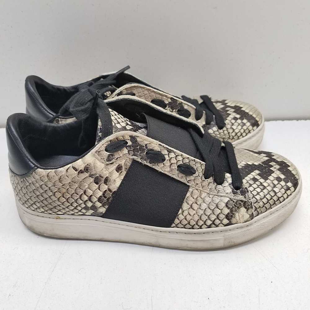 M. Gemi Snakeskin Print Leather Sneakers Beige Bl… - image 2