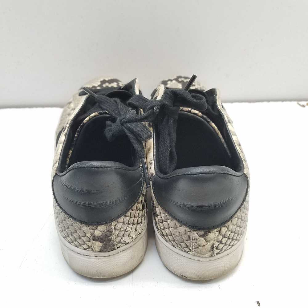 M. Gemi Snakeskin Print Leather Sneakers Beige Bl… - image 3