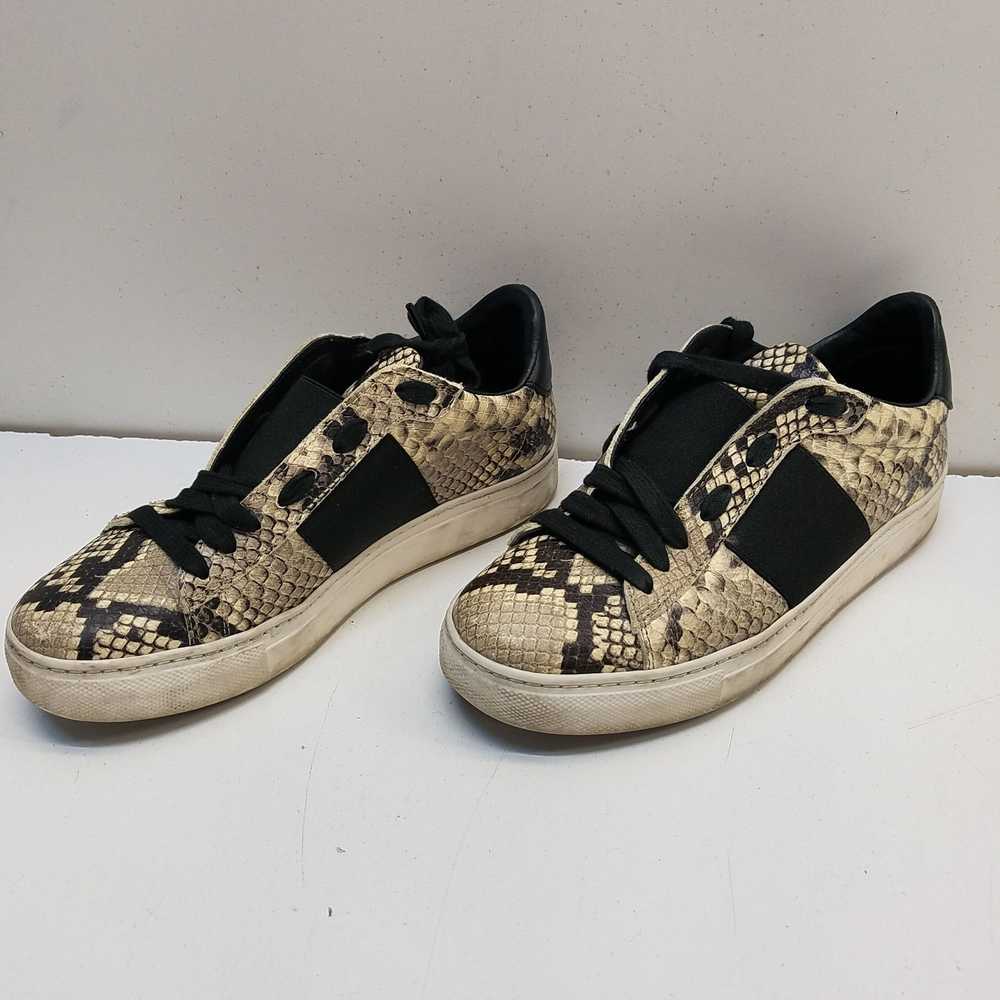 M. Gemi Snakeskin Print Leather Sneakers Beige Bl… - image 5