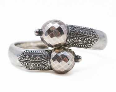 Victorian Silver Etruscan Revival Bangle - image 1