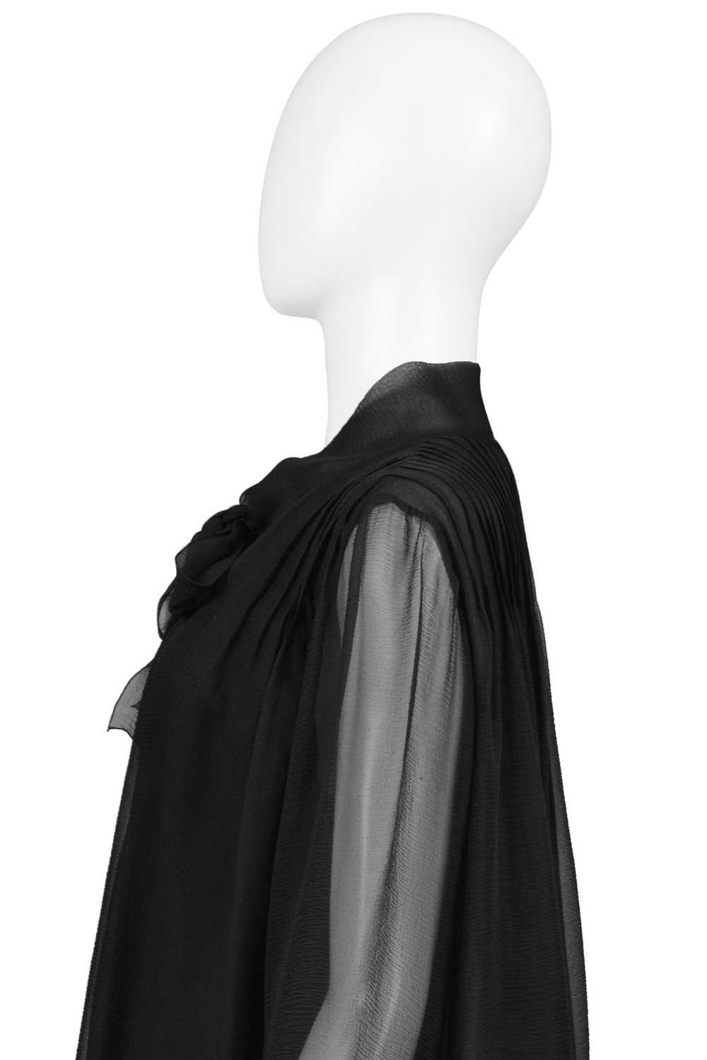 CHANEL BY KARL LAGERFELD BLACK CHIFFON PUSSY BOW … - image 5