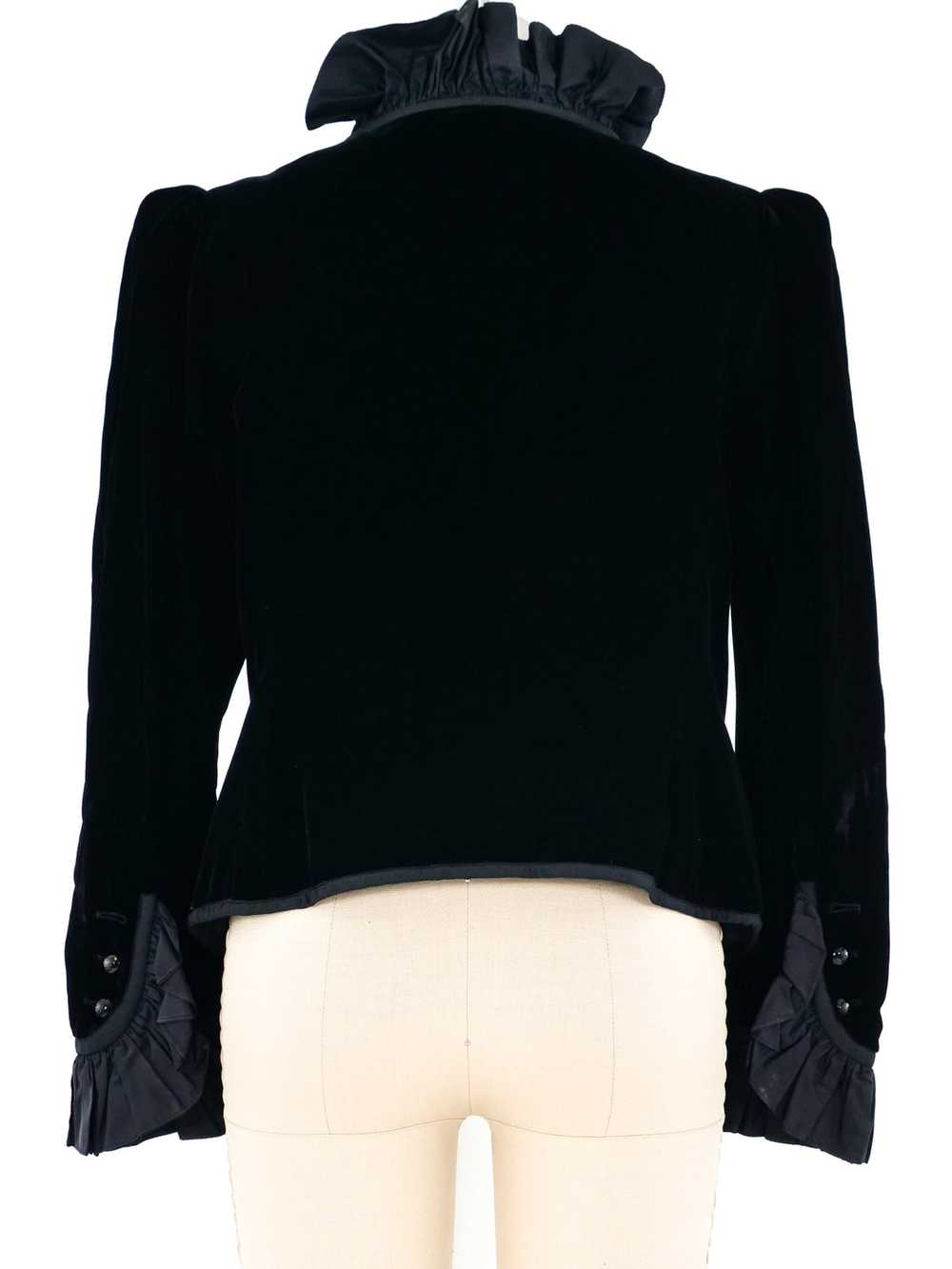 Yves Saint Laurent Ruffle Trim Velvet Jacket - image 4