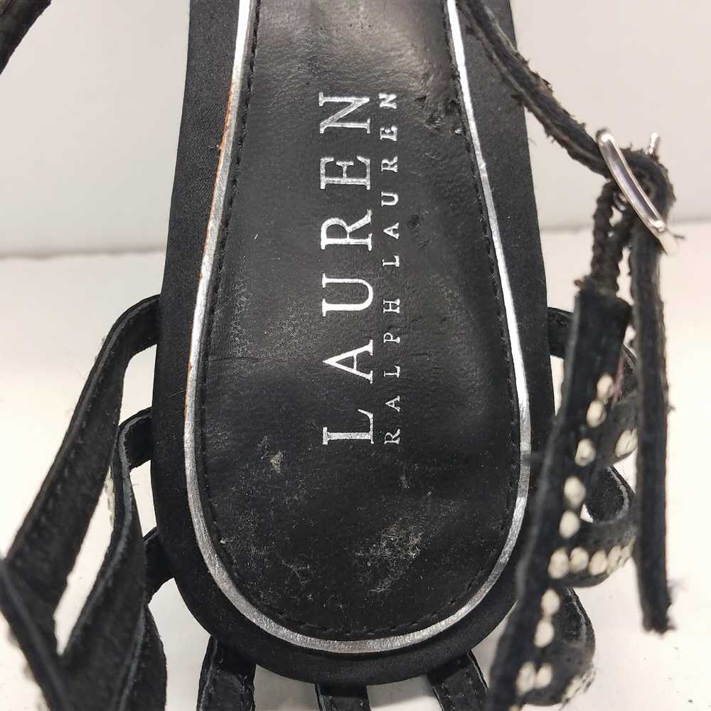 Lauren Ralph Lauren T Strap Rhinestone Heels Blac… - image 9