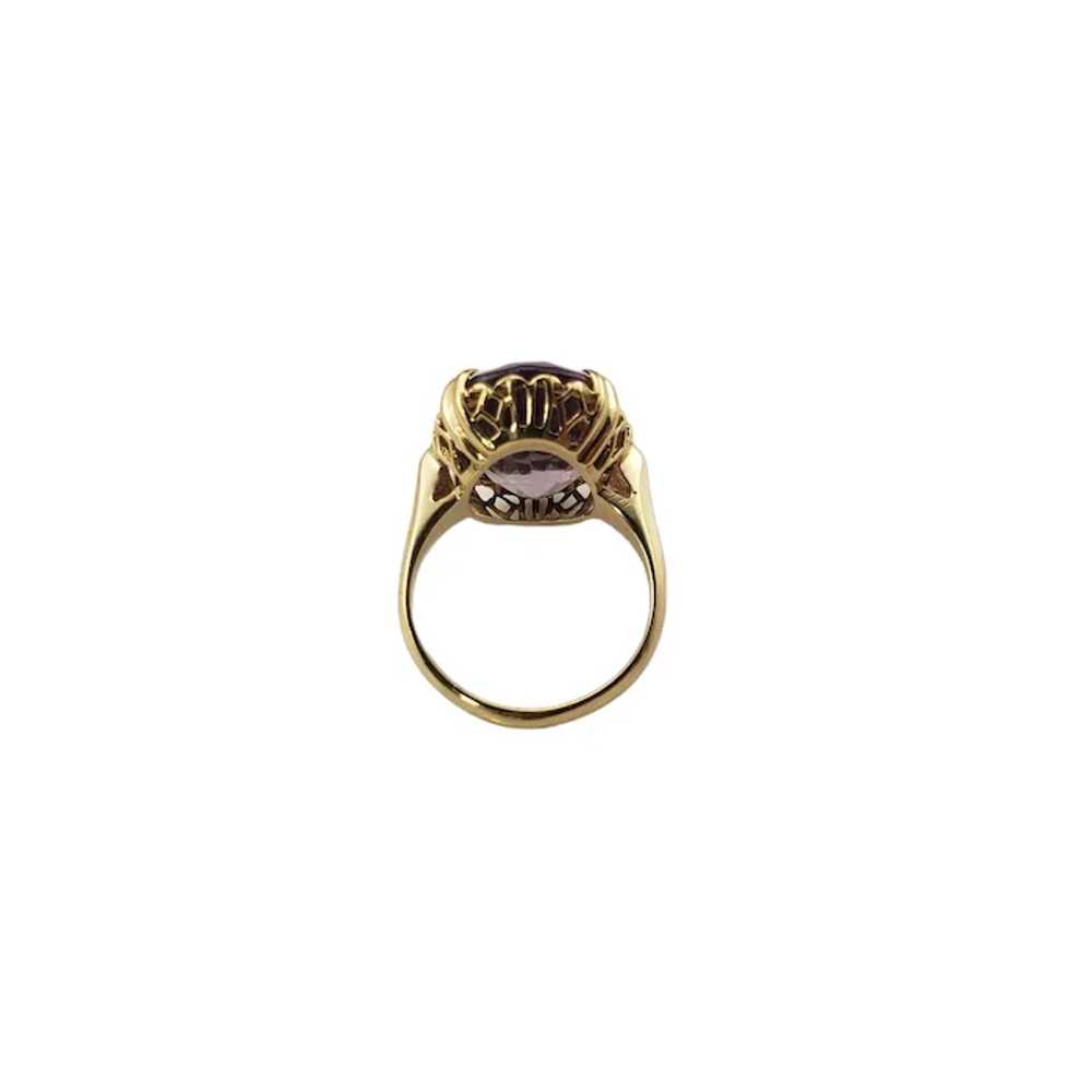 Vintage 14K Yellow Gold Amethyst Ring Size 6.75 J… - image 4