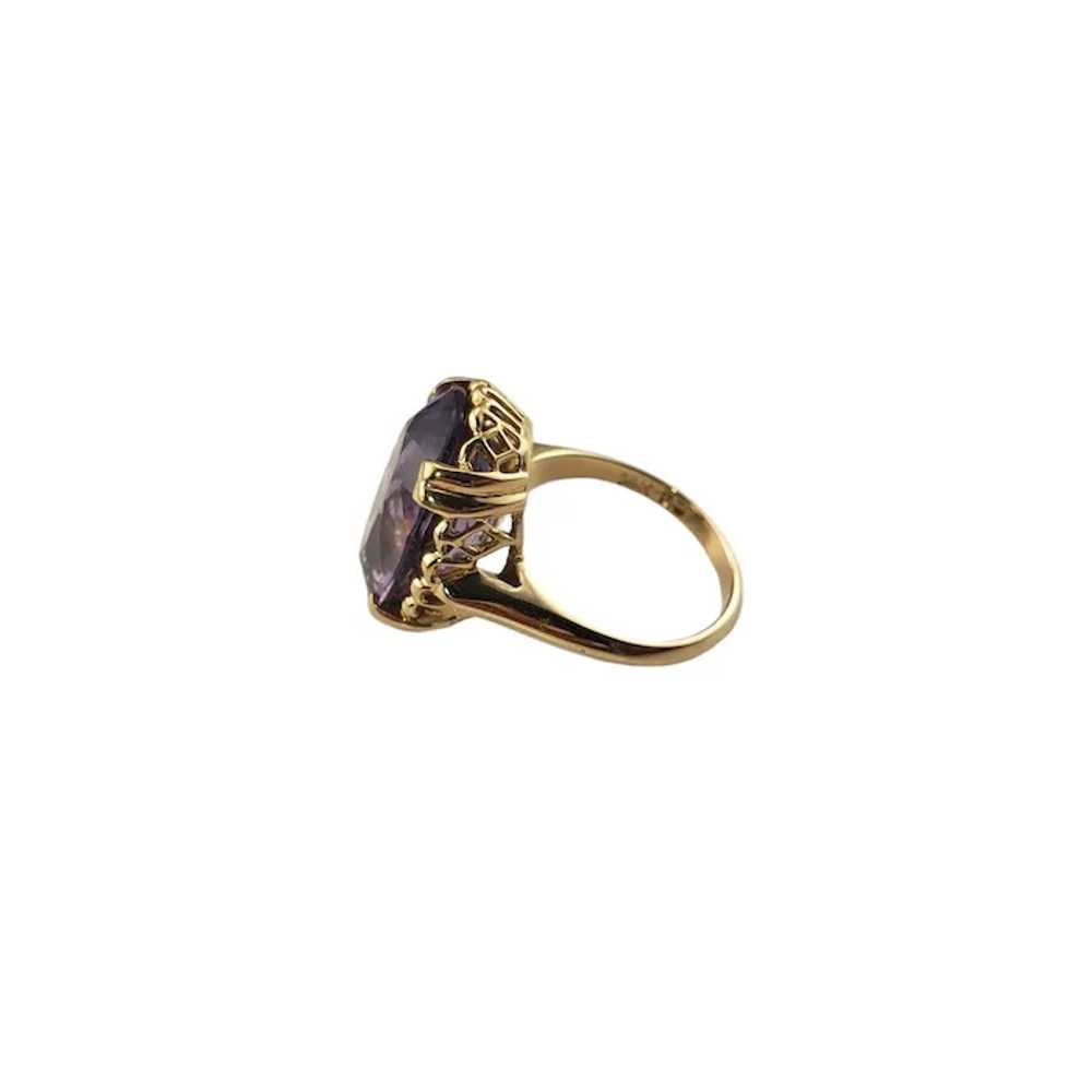 Vintage 14K Yellow Gold Amethyst Ring Size 6.75 J… - image 6