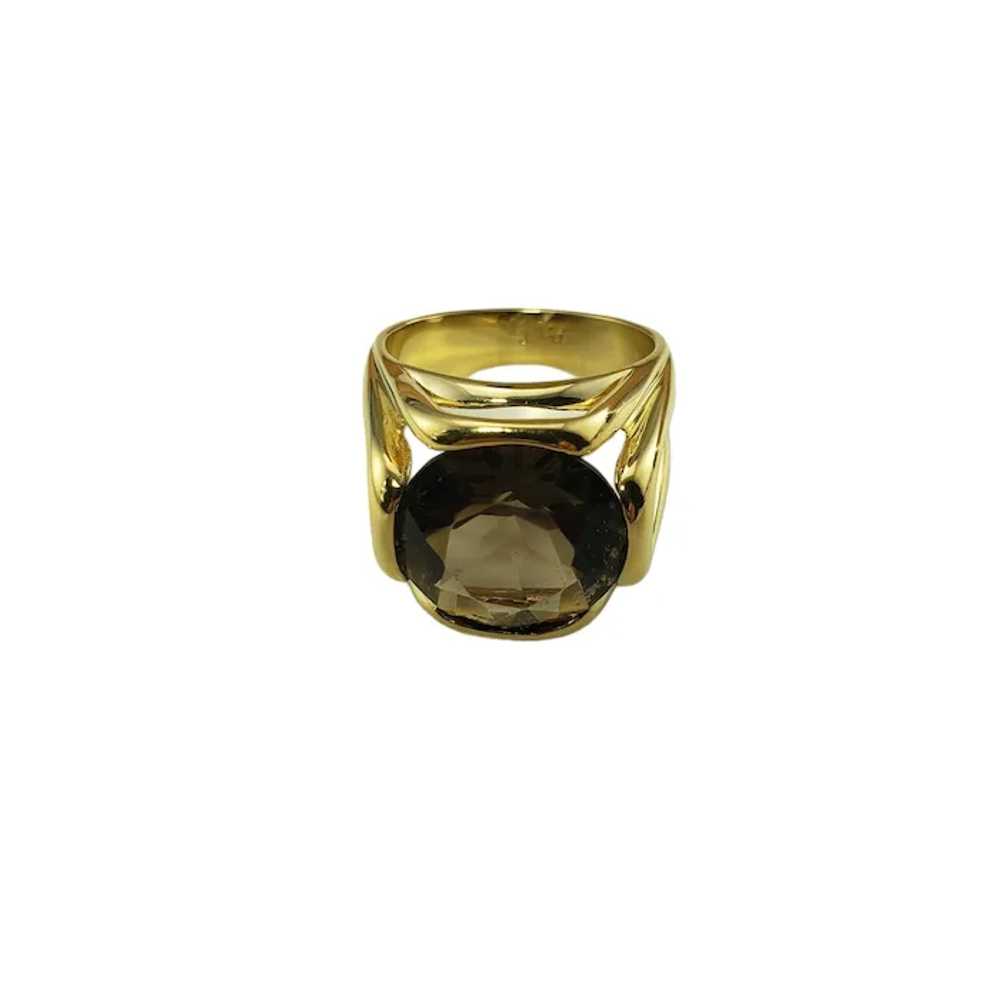 Vintage 14K Yellow Gold Smoky Quartz Ring Size 8 … - image 2