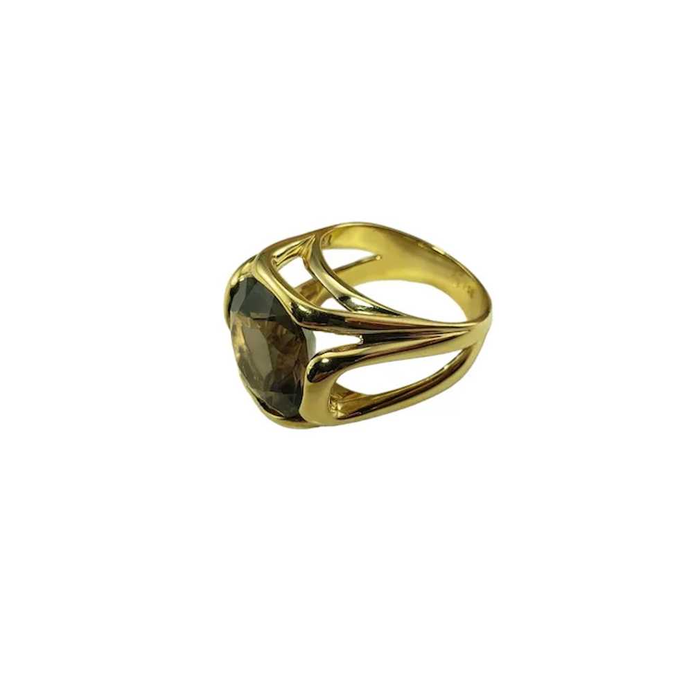 Vintage 14K Yellow Gold Smoky Quartz Ring Size 8 … - image 4