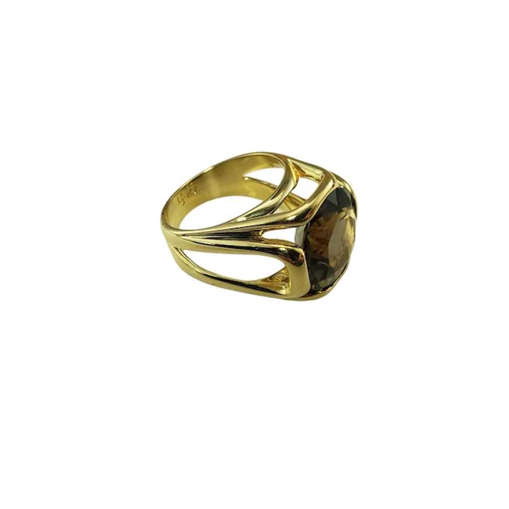 Vintage 14K Yellow Gold Smoky Quartz Ring Size 8 … - image 5