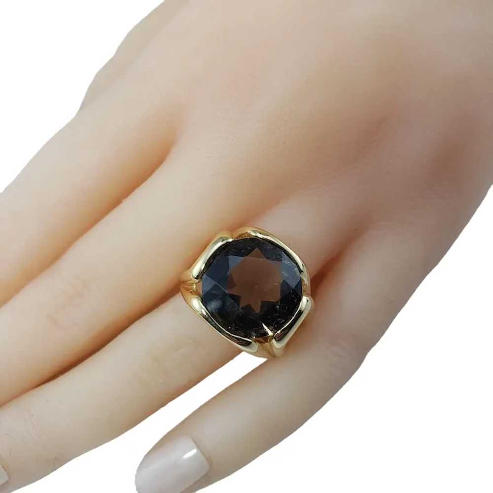 Vintage 14K Yellow Gold Smoky Quartz Ring Size 8 … - image 7