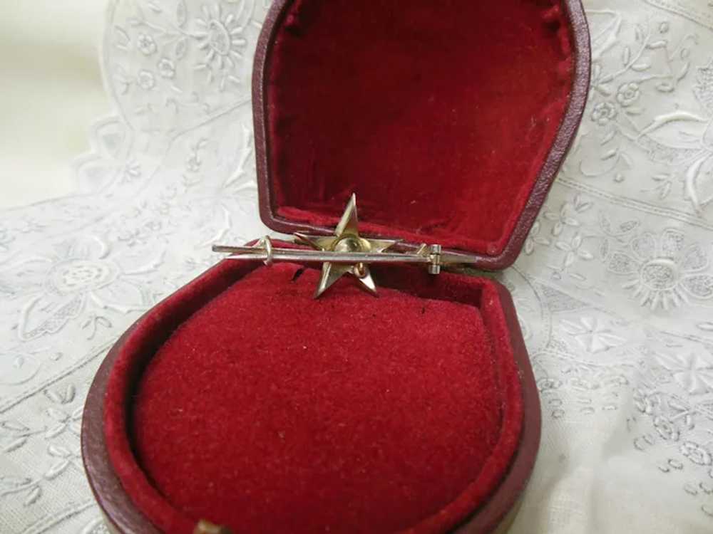 Antique Silver Paste Star Bar Brooch - image 3