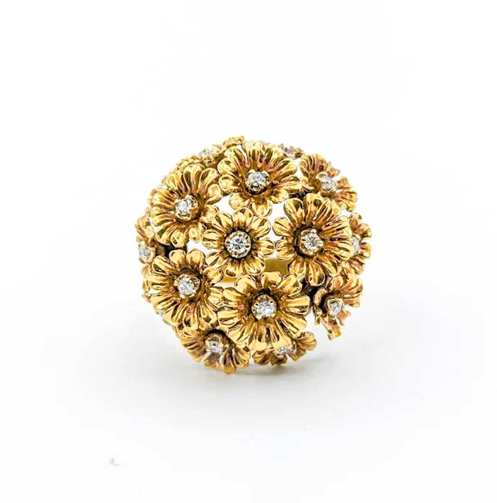 Whimsical Tremblant Flower Cluster Diamond Ring i… - image 3