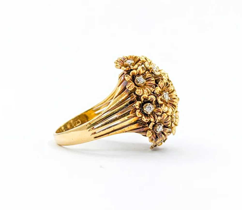 Whimsical Tremblant Flower Cluster Diamond Ring i… - image 6