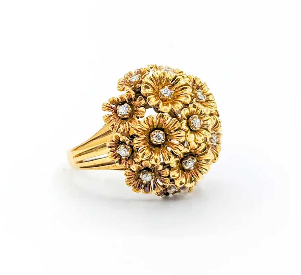 Whimsical Tremblant Flower Cluster Diamond Ring i… - image 7