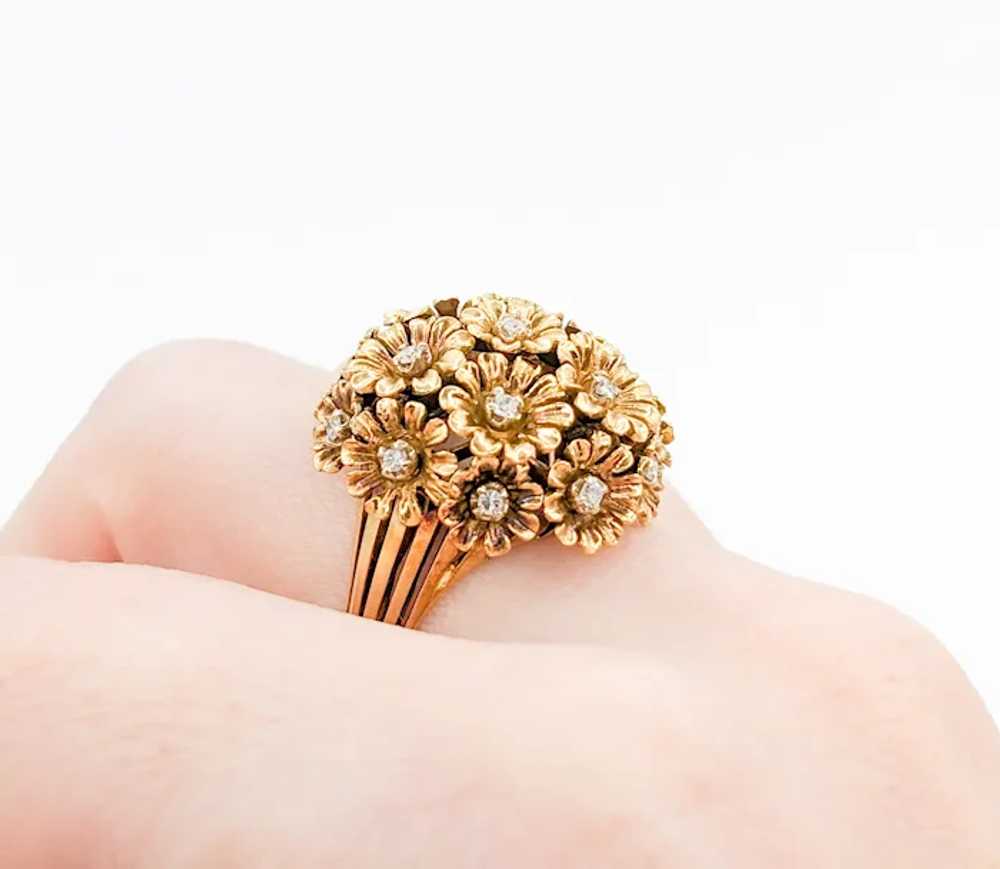 Whimsical Tremblant Flower Cluster Diamond Ring i… - image 8