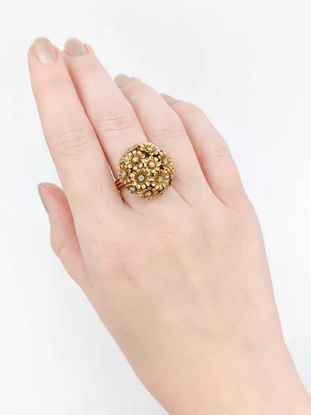 Whimsical Tremblant Flower Cluster Diamond Ring i… - image 9