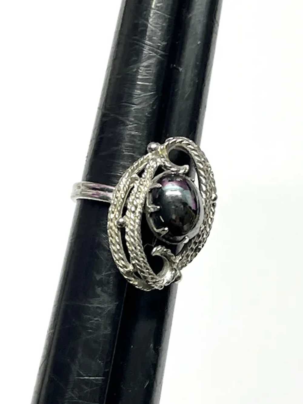 Vintage Sarah Coventry Hematite Stone Ring - image 2