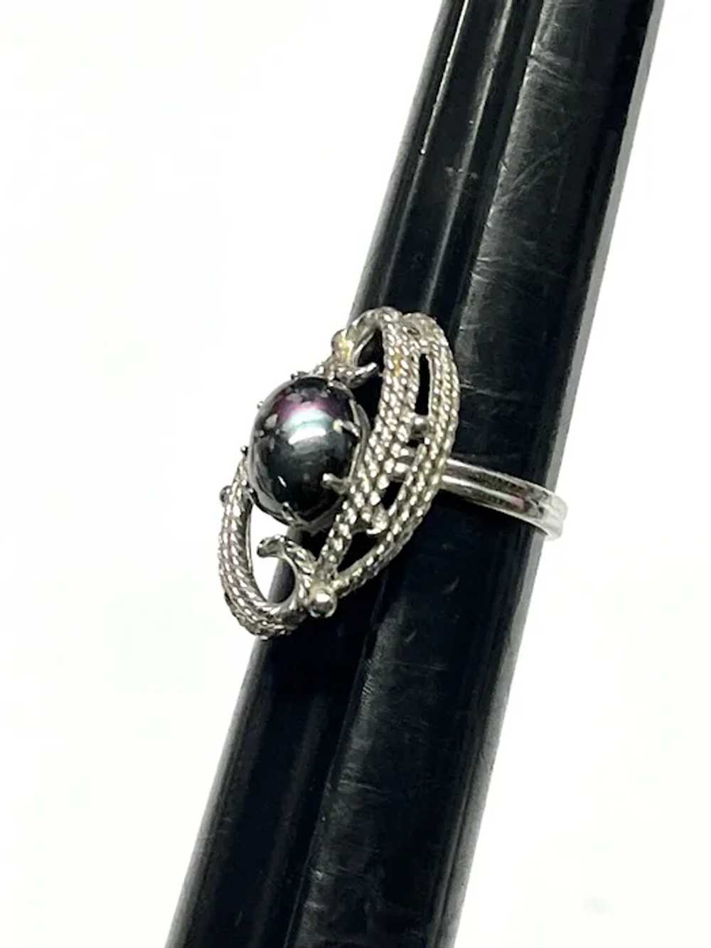 Vintage Sarah Coventry Hematite Stone Ring - image 3