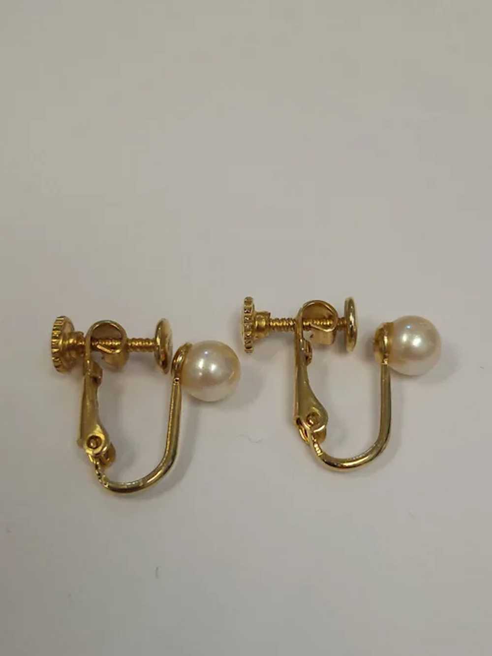 Classic Screw Back Faux Pearl Earrings - image 5