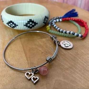 Set Of Three Boho Native American Bracelets (Thre… - image 1