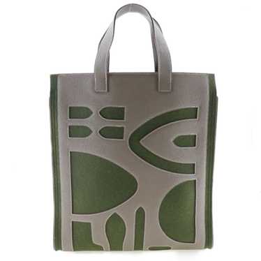 Hermès Fourre Tout / Toto MM Cotton Bag Navy + Green