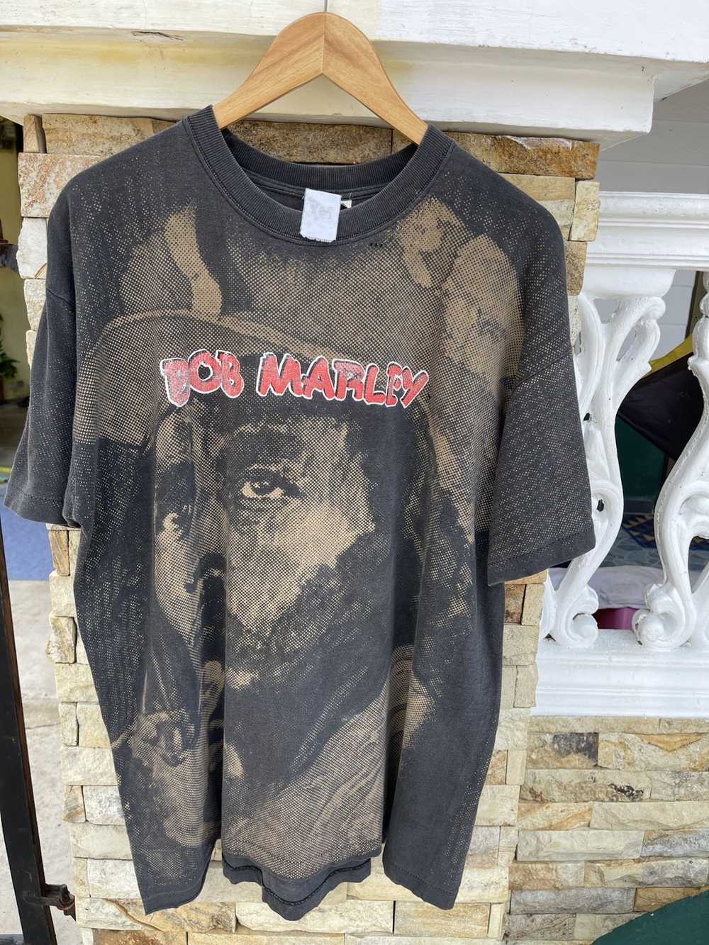 Bob Marley × Rap Tees × Very Rare Vtg’90s Sun Fad… - image 1