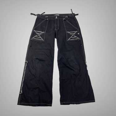 Men Goth Light Grey Denim TRIPP Pants Handcuffs Convertible Shorts Punk  Trousers