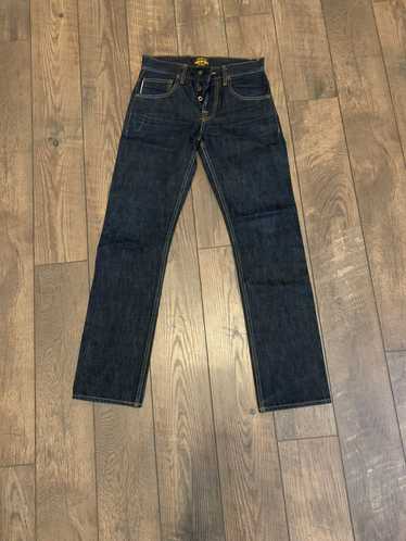 BRAVE STAR Selvage (40W x 34L) USA True Straight Black Jeans Selvedge Denim