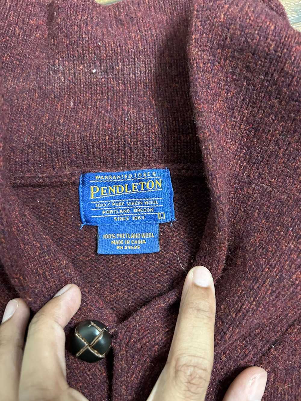 Pendleton × Vintage maroon Pendleton sweater shet… - image 2