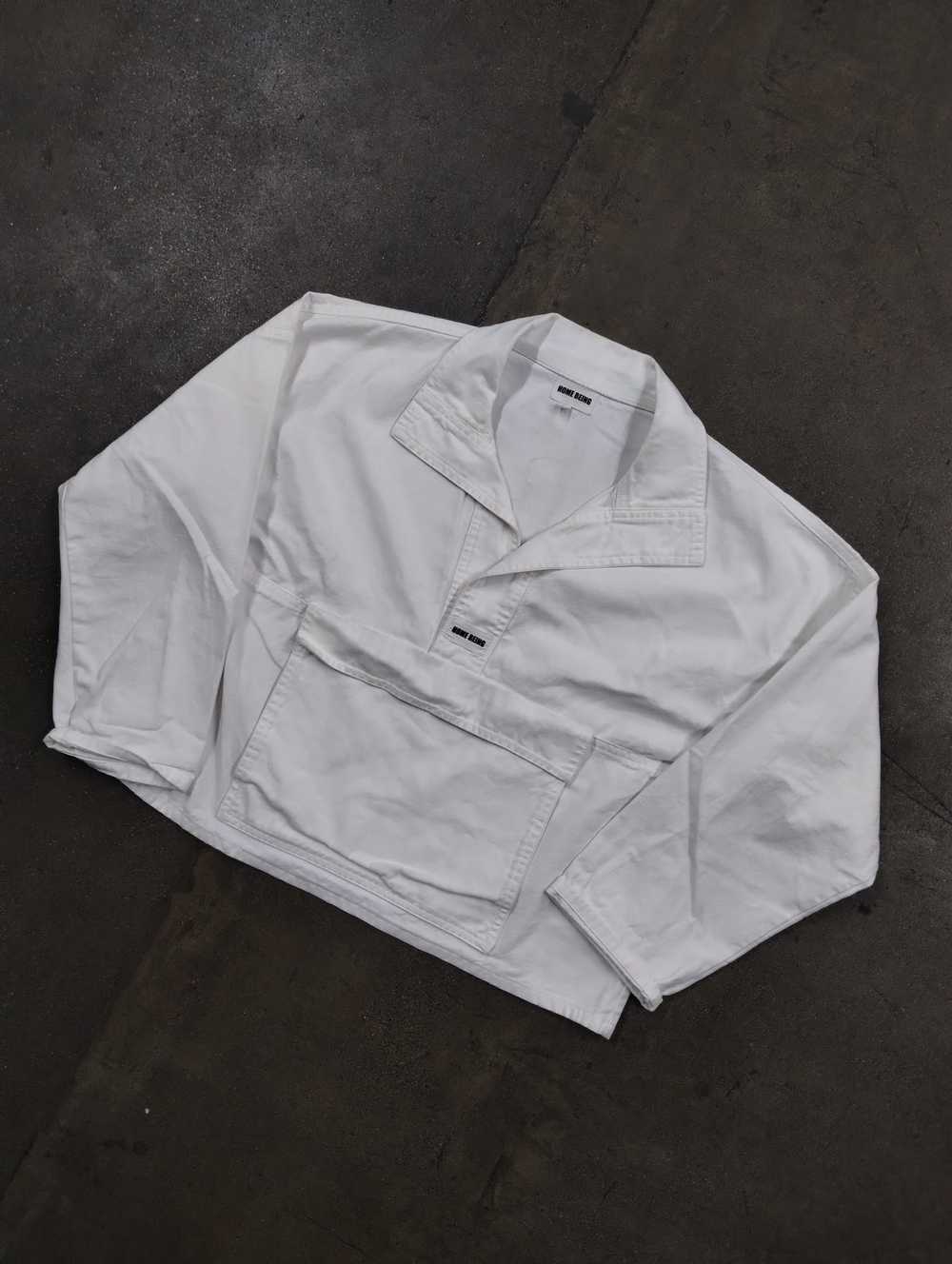 Vintage Vintage 1990s White Cotton Anorak Jacket - image 1