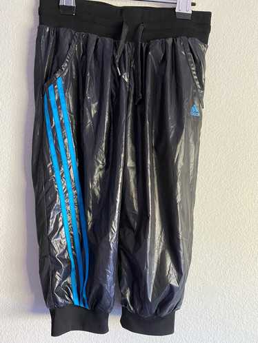 Adidas Windbreaker Track Pants Men L Black White 32 Woven ClimaProof Lined