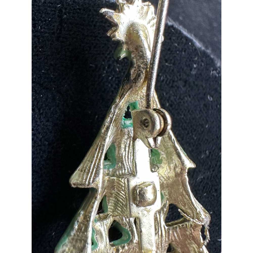 Unbrnd Vintage Enamel Christmas Tree Brooch Spark… - image 11