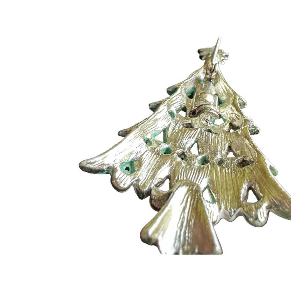 Unbrnd Vintage Enamel Christmas Tree Brooch Spark… - image 2