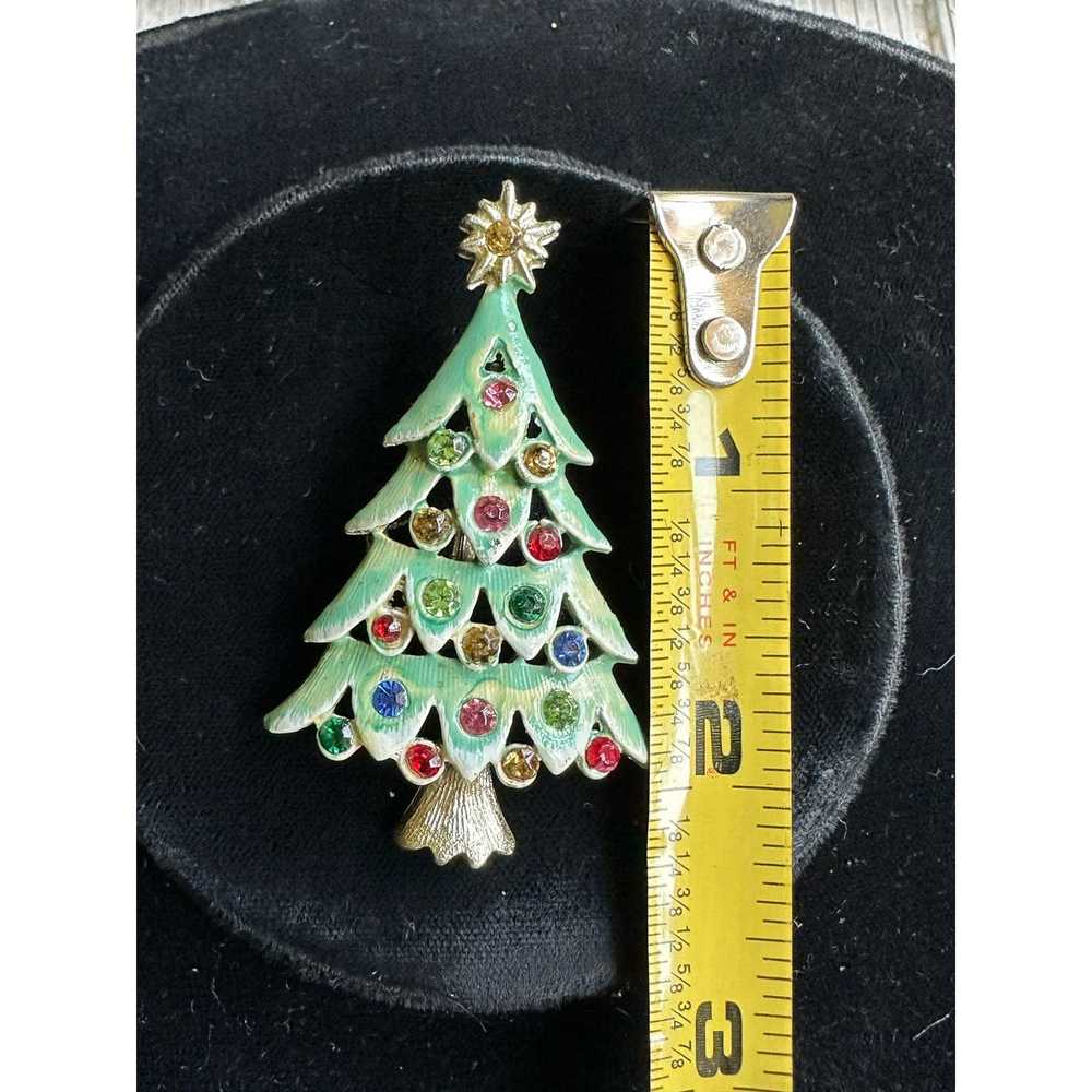 Unbrnd Vintage Enamel Christmas Tree Brooch Spark… - image 7