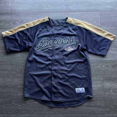 Men's Milwaukee Brewers #10 Sal Frelick City Connect Blue Cool Base  Jersey