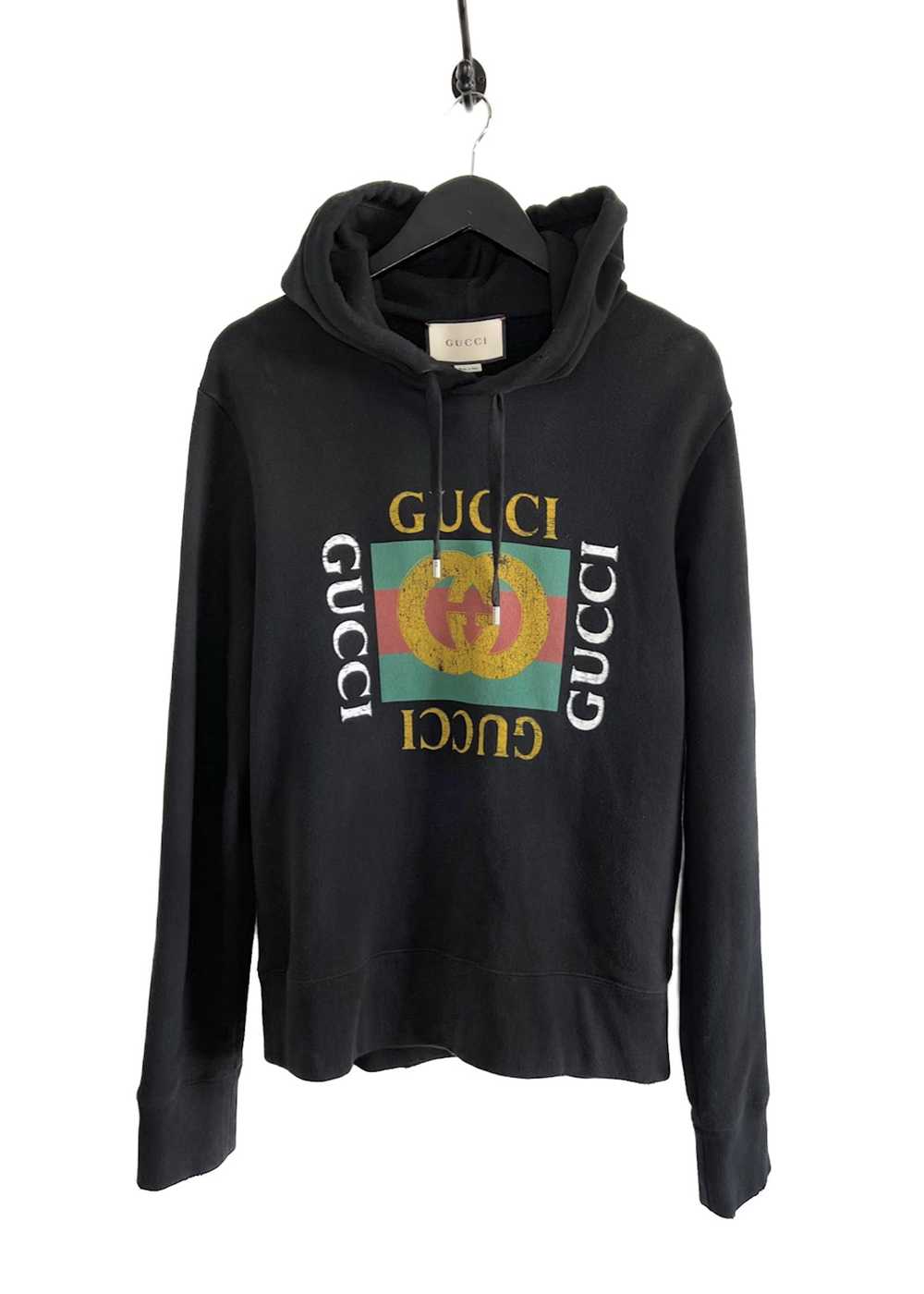 Gucci Gucci "Fake Logo" GG Black Oversized Hoodie - image 1