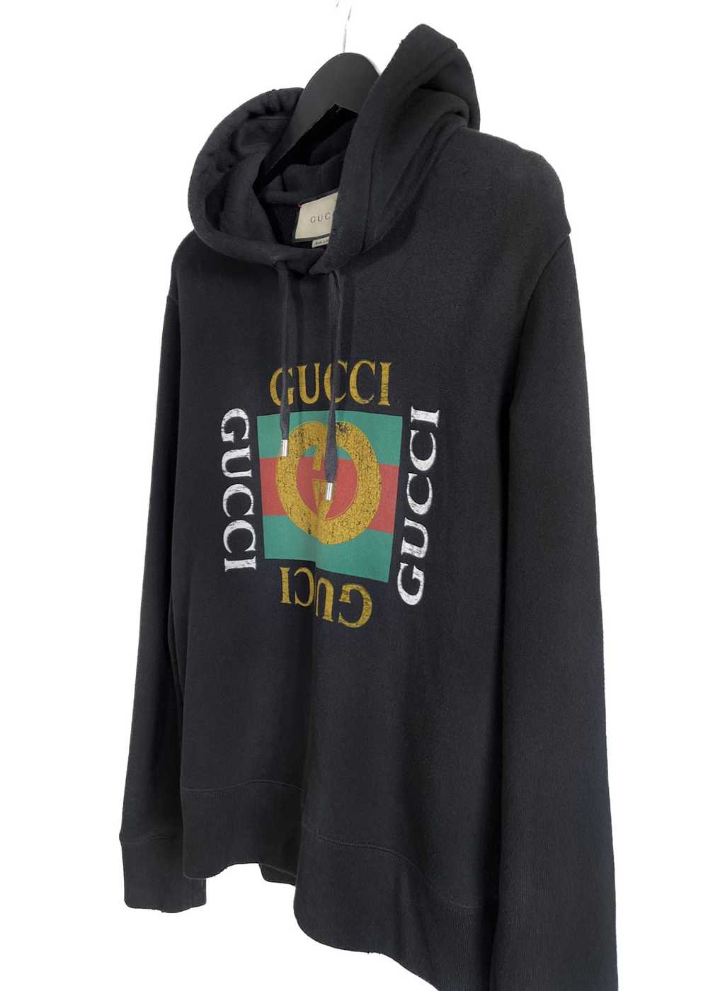 Gucci Gucci "Fake Logo" GG Black Oversized Hoodie - image 2