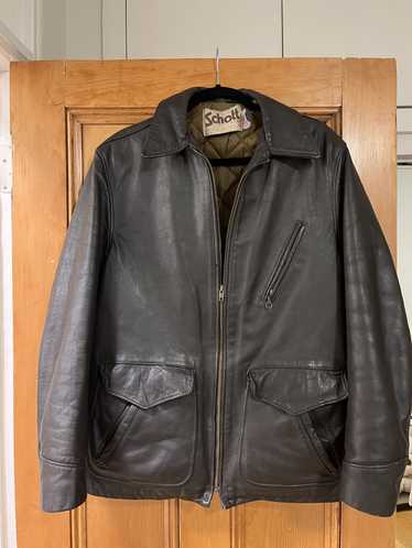 Schott Schott Long Half-Belt leather jacket
