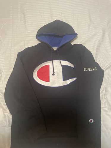 Champion × Supreme Satin Logo Hoodie - Gem