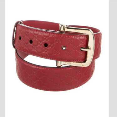 New Authentic Women Gucci Slim Marmont GG Big Logo Leather Belt Red Size 75  $690