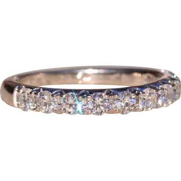 French Set Natural Diamond Band in White Gold - image 1