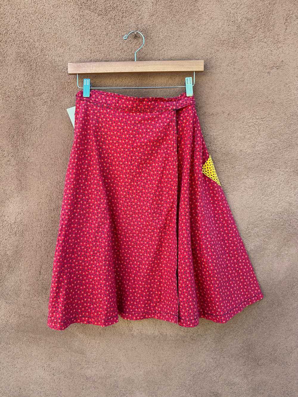 Cute Country Chic Floral Wrap Skirt with Yellow P… - image 3