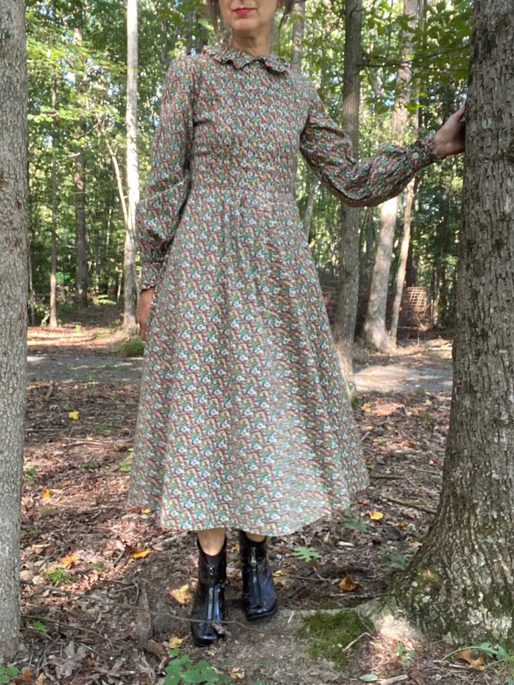 1970s Laura Ashley Cotton Flannel Prarie Dress - image 1