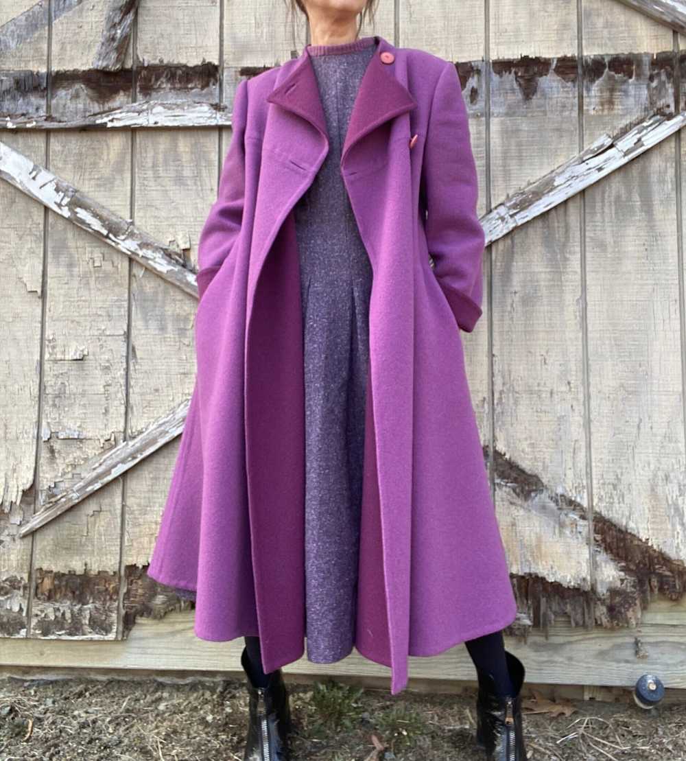 1980s Purple Double Faced Pauline Trigere Coat - image 3