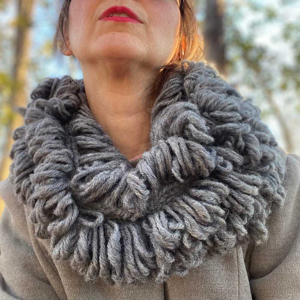 1960s Lilli Ann Knit Grey Wool Jersey Yarn Loop C… - image 10