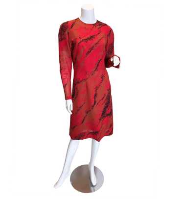 1980s Pauline Trigere Wool Printed Dress - image 1