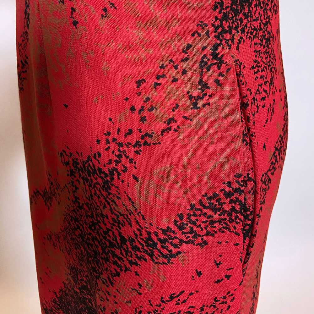 1980s Pauline Trigere Wool Printed Dress - image 7
