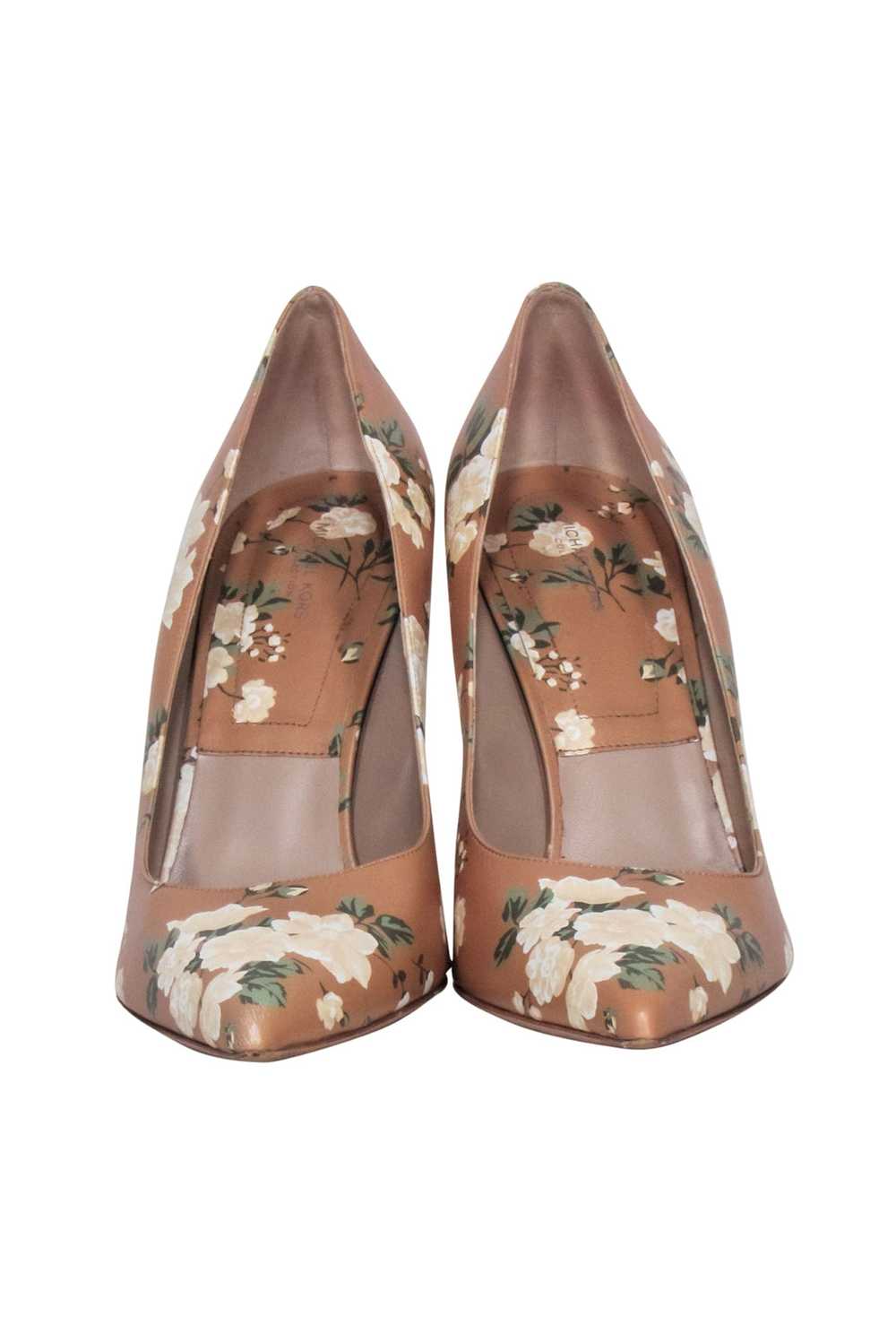 Michael Kors Collection - Tan & Green Floral Poin… - image 2